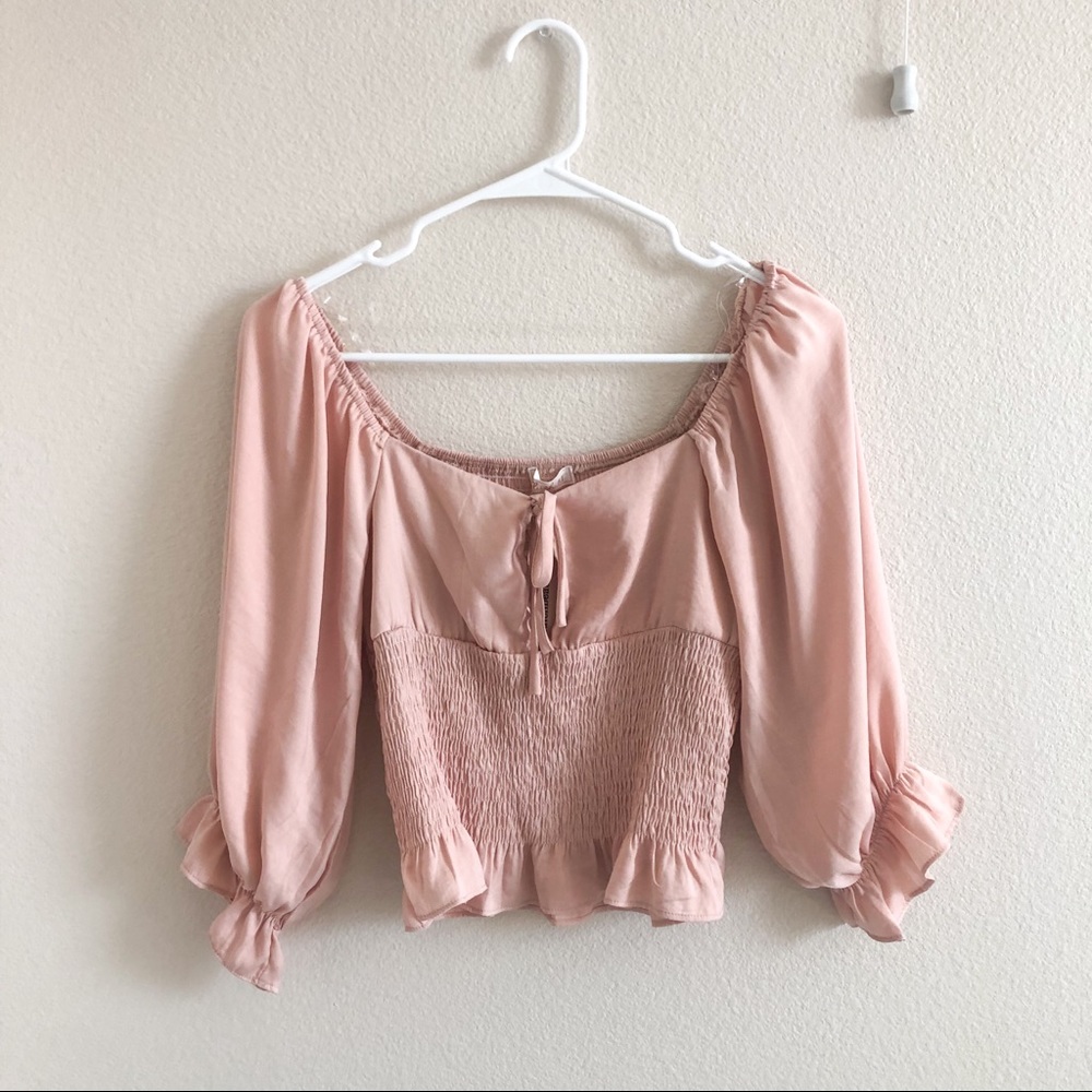 Blush Pink Off the Shoulder Top